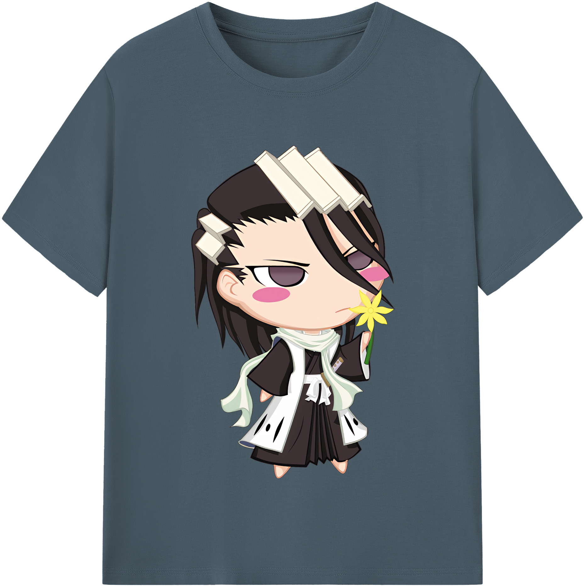 （画像用） ブリーチ くちき びゃくや BLEACH Kuchiki Byakuya 綿100％半袖Tシャツ（フロントプリント）